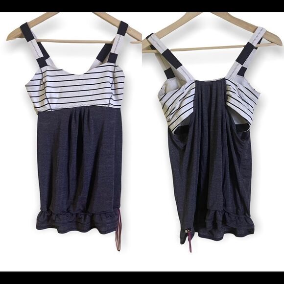 Lululemon Striped Layered Athletic Top Size 6 - Picture 1 of 8